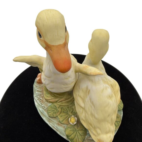 Vtg Homco Masterpiece Porcelain Ducklings Lilypad Signed by Mizuno 1982 Easter S - Picture 7 of 11